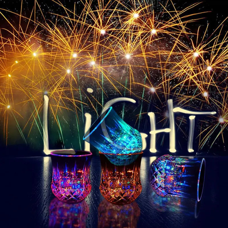 Liquid Activated LED Light Up cups Crystal Drink Set