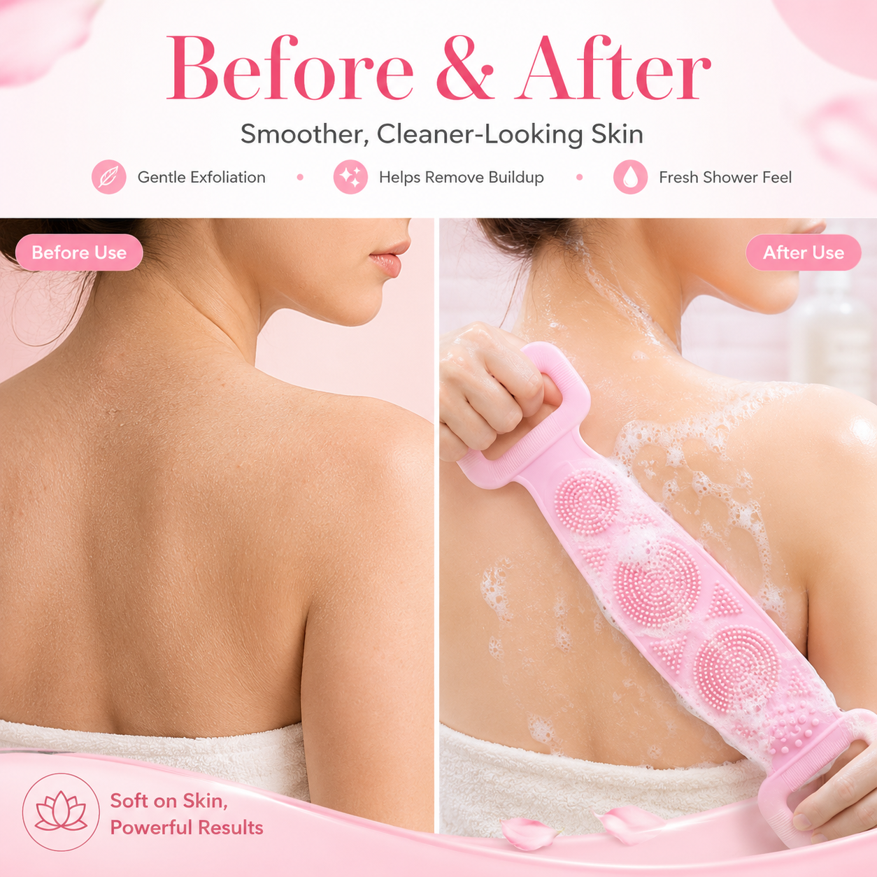 Silicone Body Scrubber Belt – Deep Cleanse & Exfoliate🧼