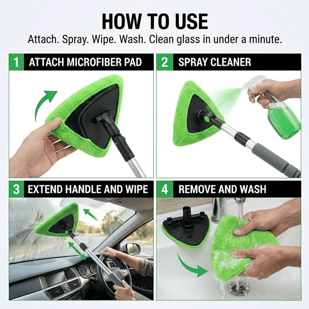 Windshield Cleaning Tool – Interior Glass Cleaning Made Easy