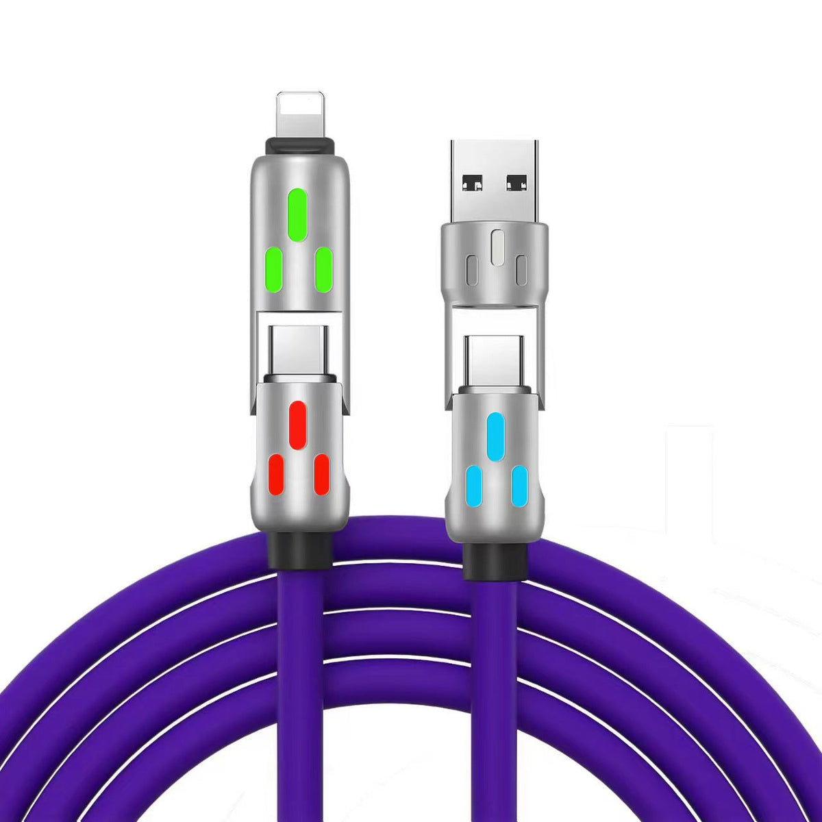 ⚡ Limited-Time Half-Price Offer 📱 4-in-1 LED Light-Up Charging Cable