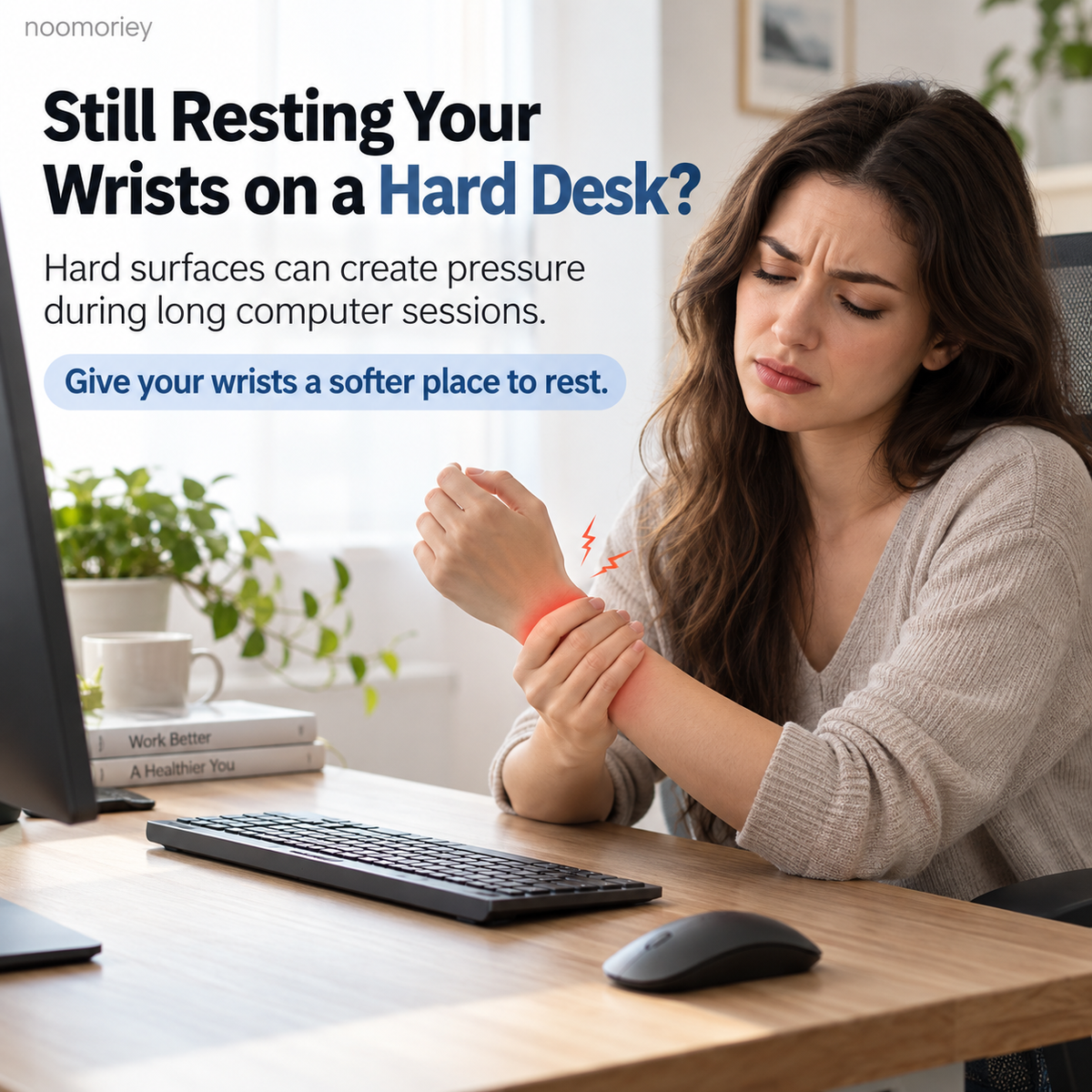 ☁️ Cloud Gel Wrist Rest Set – Soft Keyboard & Mouse Support for Work, Study & Gaming