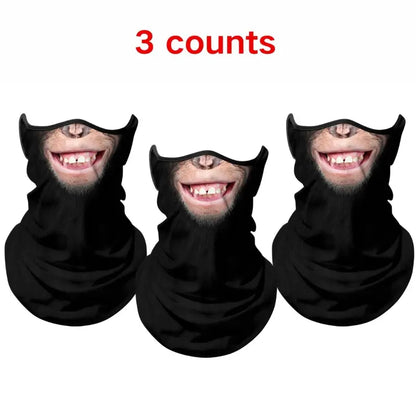 Unisex 3D Animal Print Ice-Silk Tube Neck Gaiter Bandana