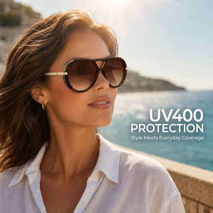 Retro Oversized Aviator Sunglasses | UV Protection & Iconic Style