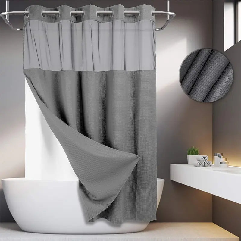 No Hook Shower Curtain