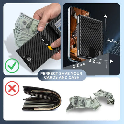 Wallet for Men - Pop Up Case, Cash Slot, and Credit Card Slot