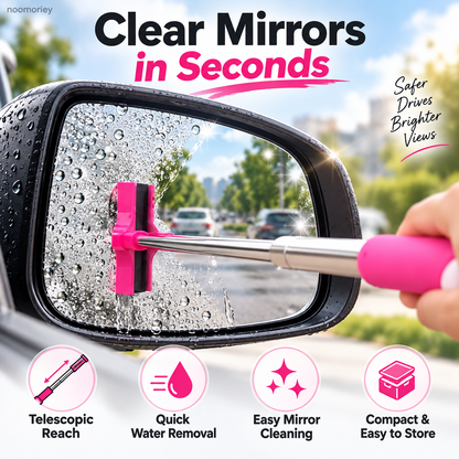🚗 Telescopic Car Side Mirror Wiper – Extendable Rain Water Squeegee
