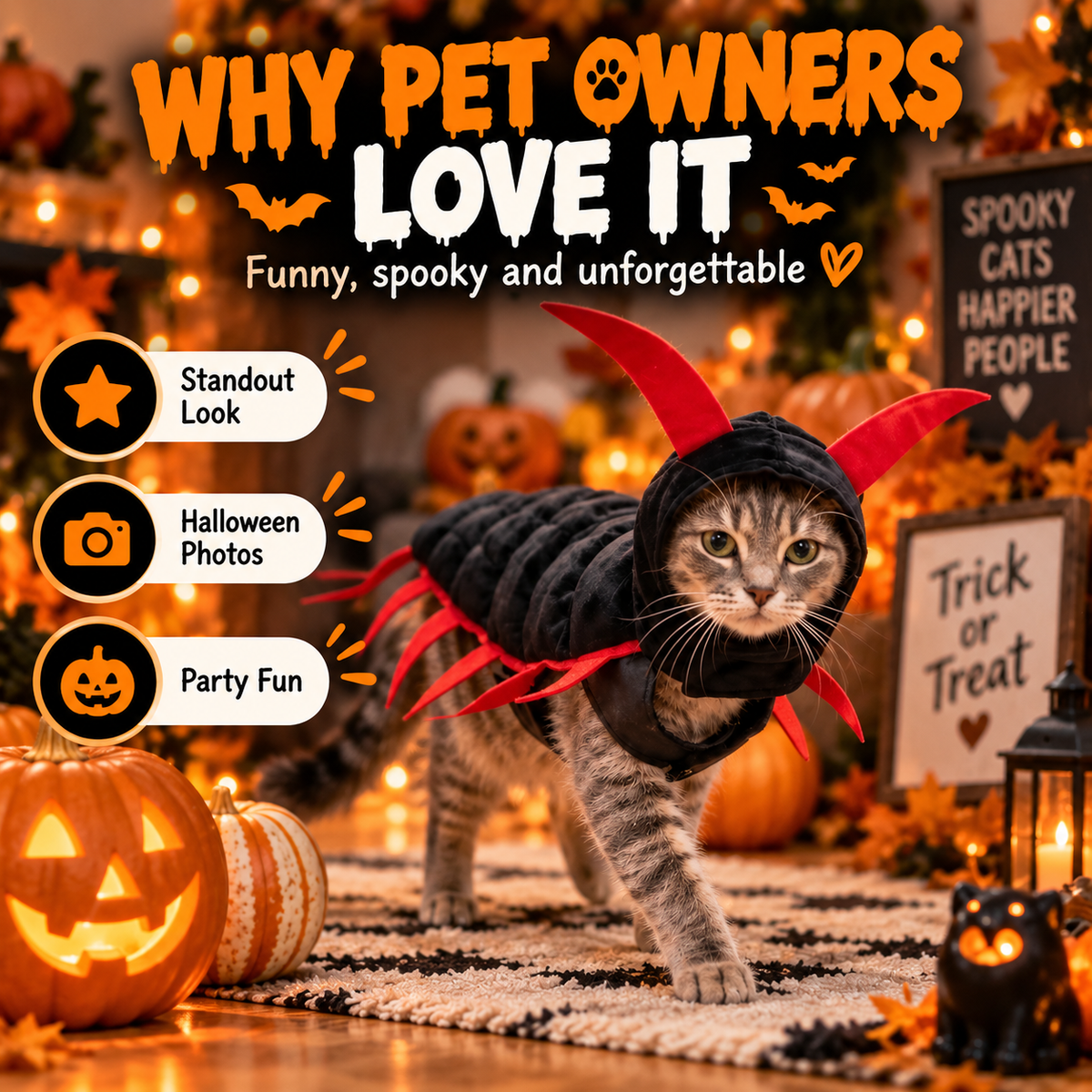 Halloween Cat And Centipede Costume
