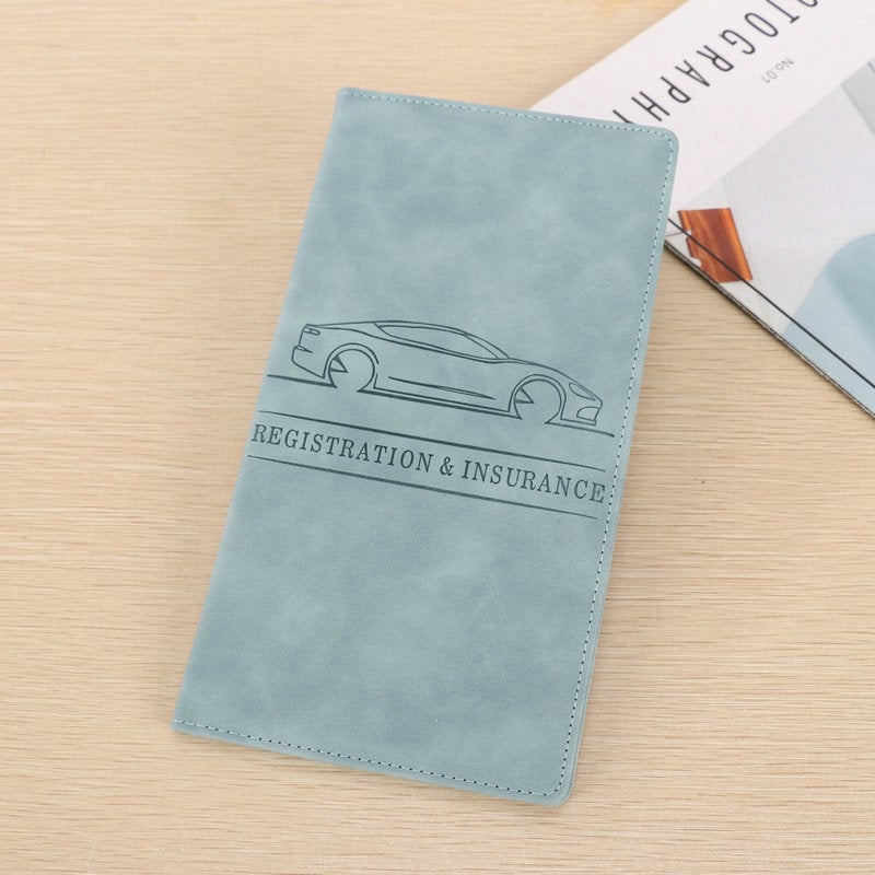 🌟 Premium Suede-Feel Vehicle Document Organizer | Magnetic Closure Wallet