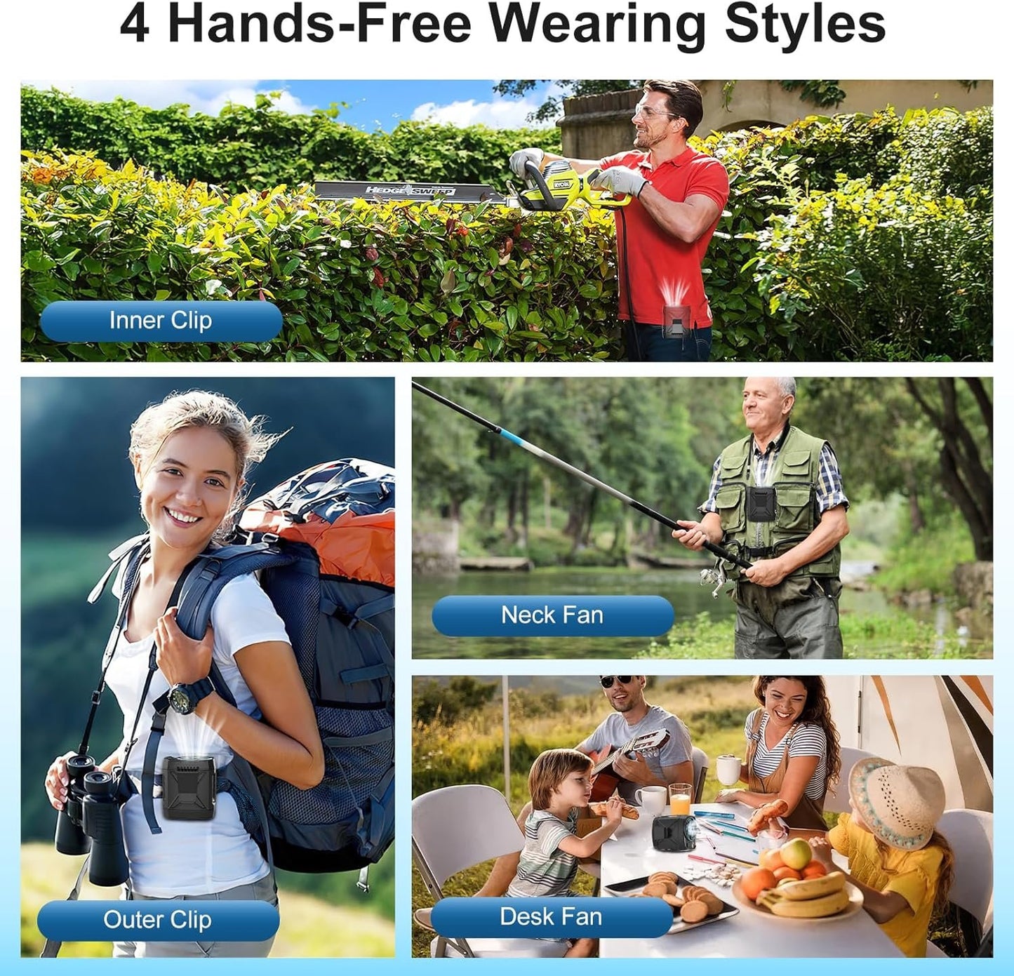 ❄️Portable Waist Fan for Outdoor Work, Camping, Hiking, DIY