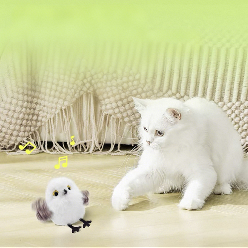 😻Lifelike Plush Electric Fluttering Pet Bird Toy |🐦the most realistic, irresistible cat toy