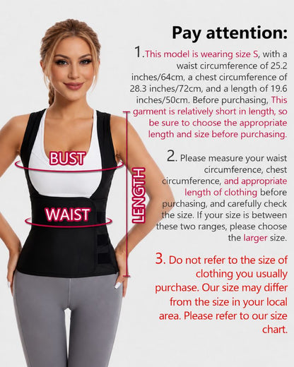 Zip-Up Sauna Sweat Compression Waist Trainer Vest