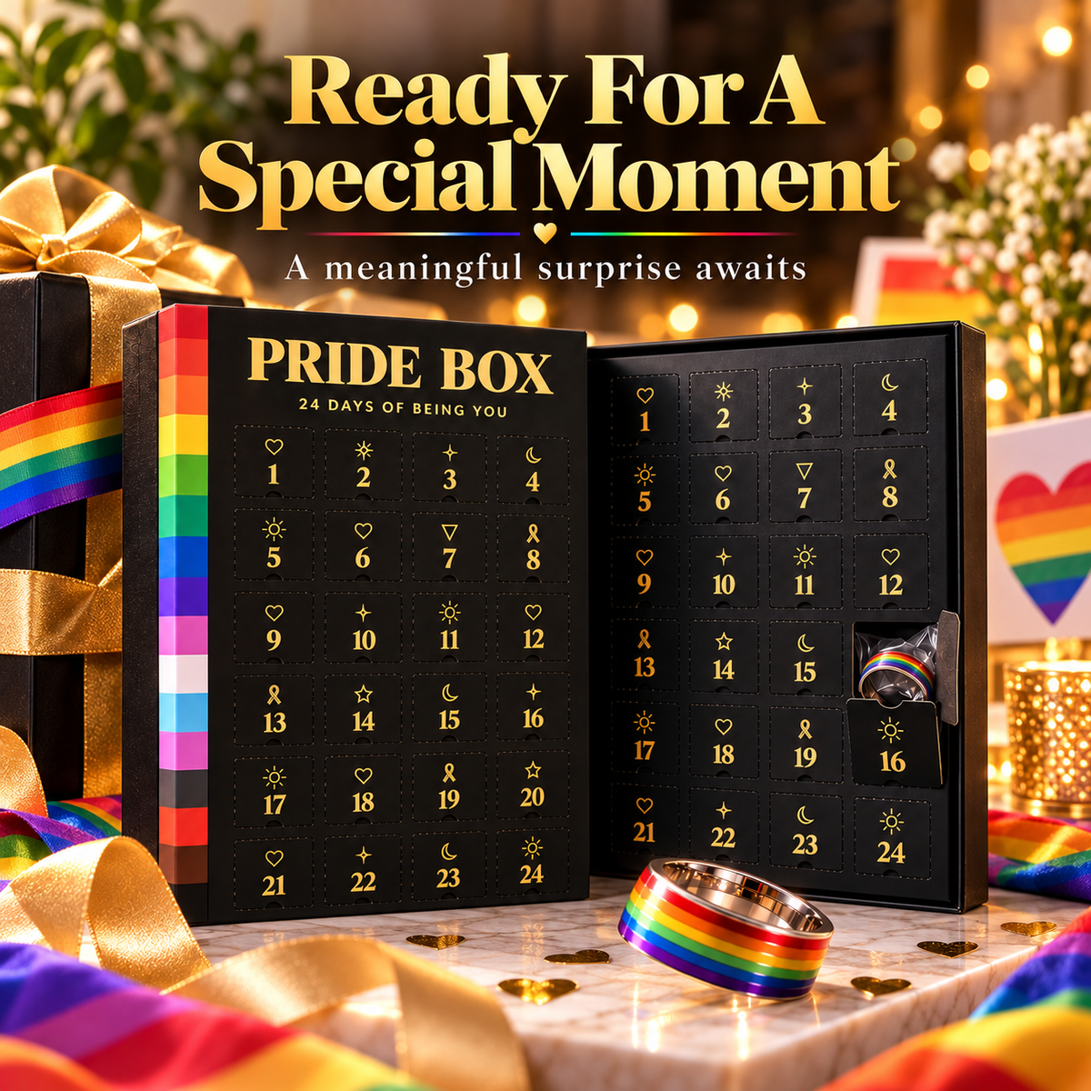 🌈 Pride Box 24 Day Surprise Calendar ✨ Rainbow Gift For Self Expression & Celebration