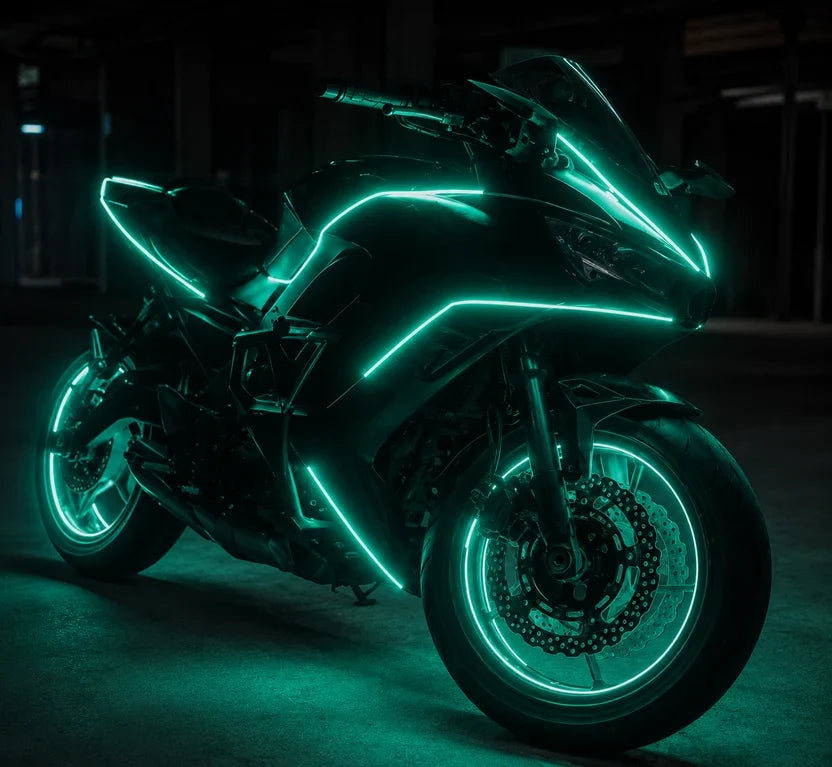 🏍️ Motorcycle RGBIC Glow Kit – 5000+ Colors, Music Sync & App Control