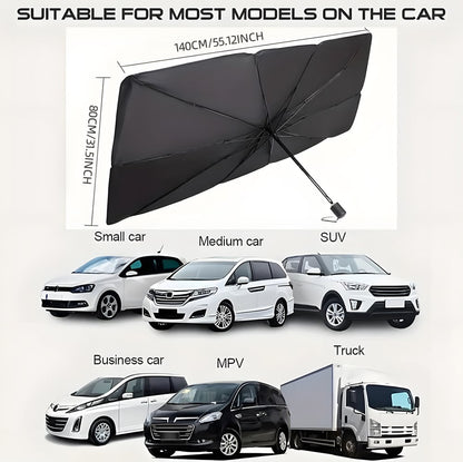 🔥Limited-time offer - 2026 Upgraded Car Windshield Sun Shade Umbrella