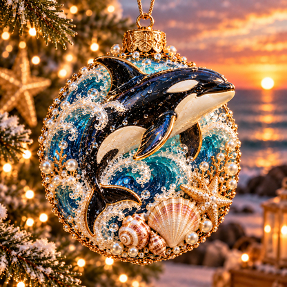 🌊🎄 Coastal Christmas Ocean Legends™ – 3D Marine Life Ornament Collection