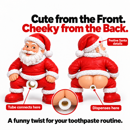 🎅 Cheeky Santa Toothpaste Topper - Funny Christmas Gag Gift 🎄