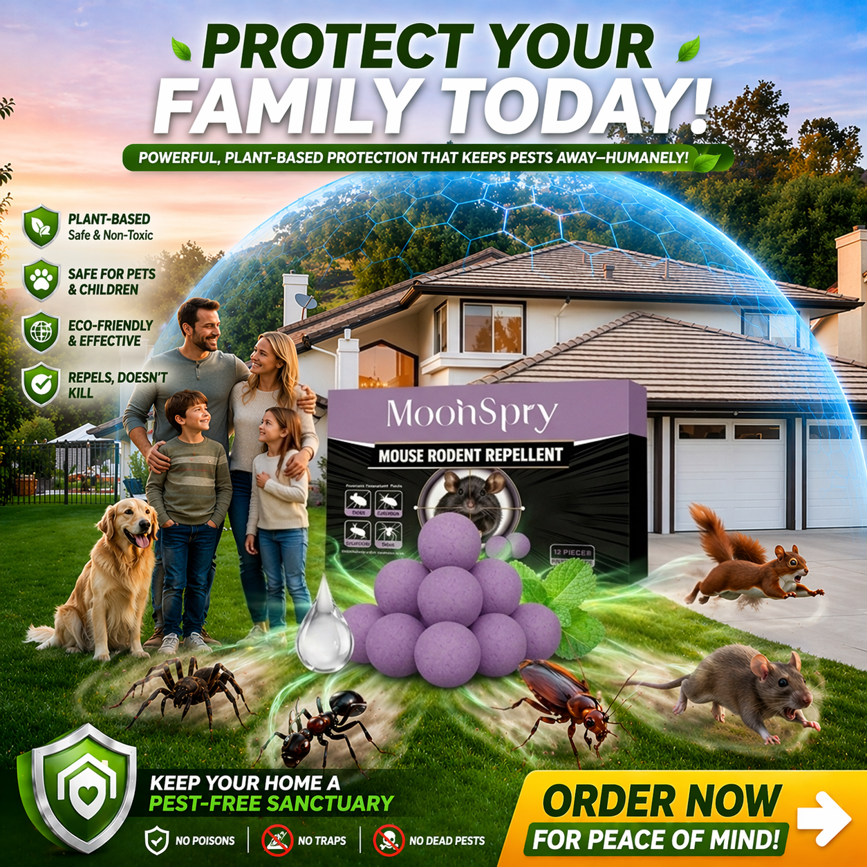 🔥 Limited Edition 50% OFF 🟣 Natural Peppermint Rodent Repellent Tablets – 12 Pack