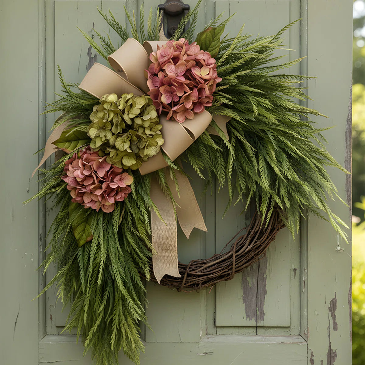 Handcrafted Rustic Hydrangea Wreath – Cozy & Inviting Decor
