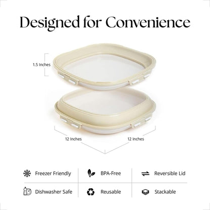 Reversible Stretch Lid Food Containers | BPA-Free, Freezer & Dishwasher Safe