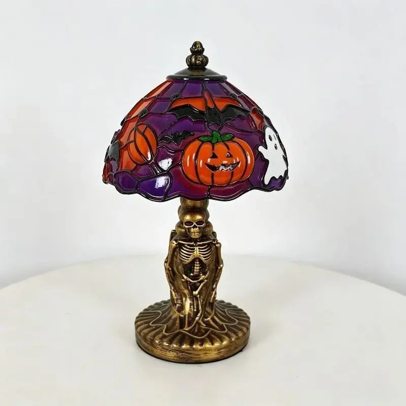 Retro Pumpkin Bat Pattern Single Desk Lamp