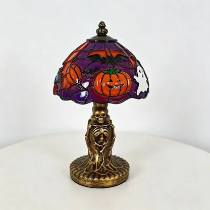 Retro Pumpkin Bat Pattern Single Desk Lamp
