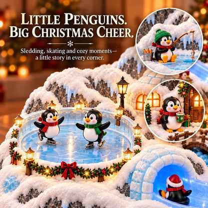 🐧 A Snowy Slide Into Christmas | Lighted Penguin Holiday Village