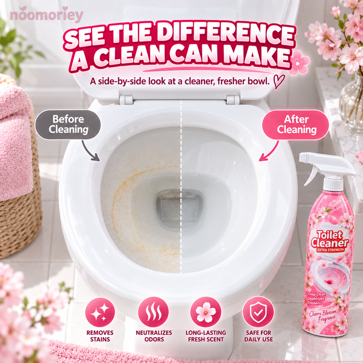 🌸✨ Blossom Fresh – Cherry Blossom Toilet Cleaner Spray