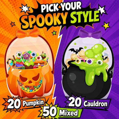 🎃 Halloween Treat Bags with Handles – Pumpkin & Witch Cauldron Goodie Bags for Kids, Candy & Party Favors