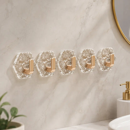 No Drill Wall Hooks Set - Waterproof Self Adhesive Hooks for Bathroom, Kitchen, Towels, Keys & Everyday Storage