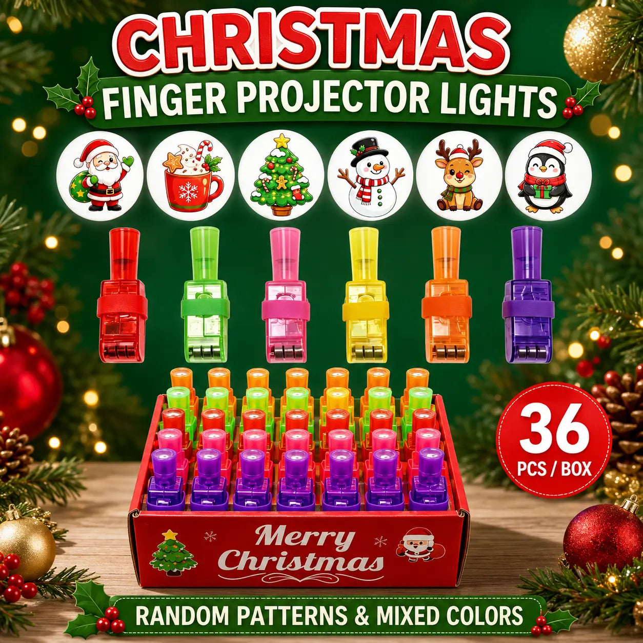 Halloween Finger Projector Rings – 36 PCS LED Light-Up Party Favors | Family Fun, Friend Gatherings & Trick-or-Treat