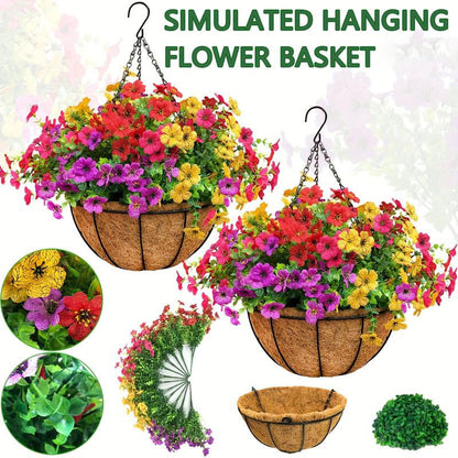 FREE SHIPPING!🔥Simulated Hanging Flower Basket 🌸No Watering💧. No Wilting. Just Perfect Blooms.