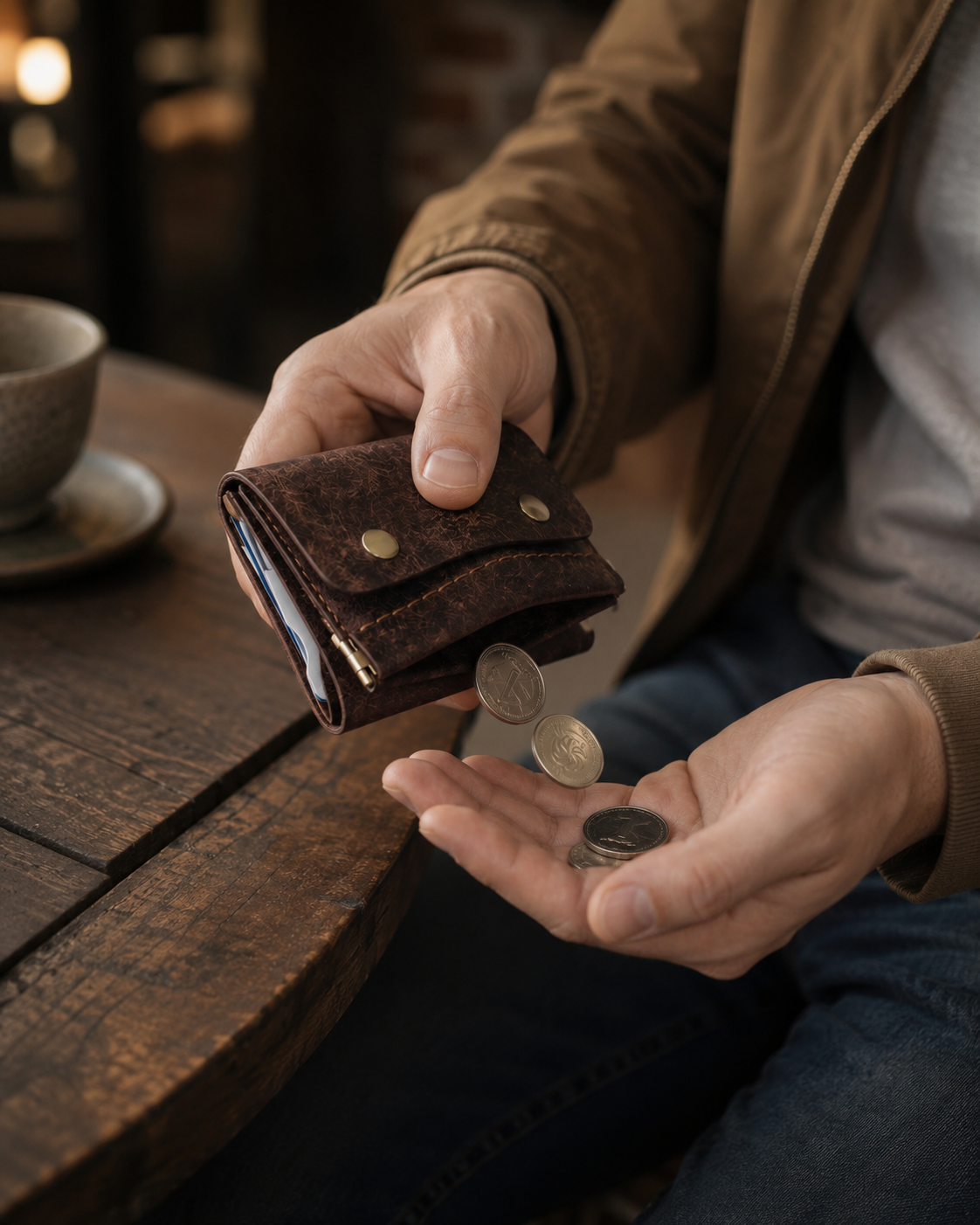 Compact Leather Trifold Wallet