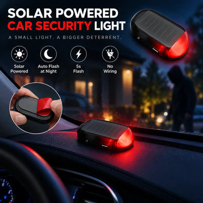 🚗 Solar Car Security Warning Light – Auto-Sensing 5-Second Flash LED with USB Backup Charging