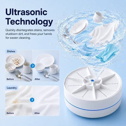 Noomoriey™ Portable Ultrasonic Washer for Dishes & Laundry