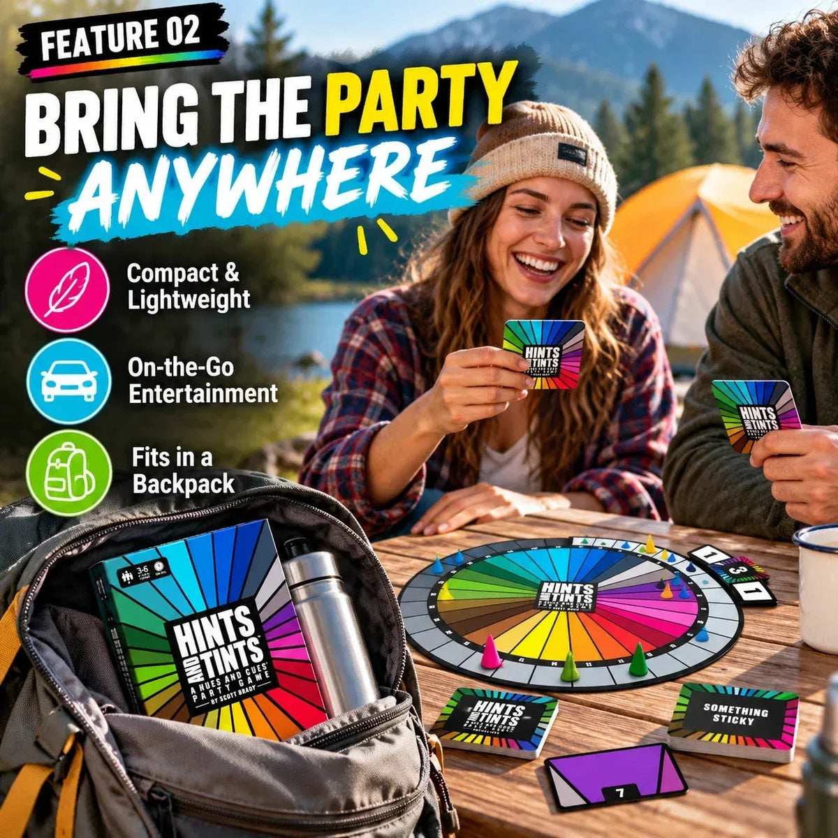 Portable Hues & Cues Board Game - Creative Clues 🃏