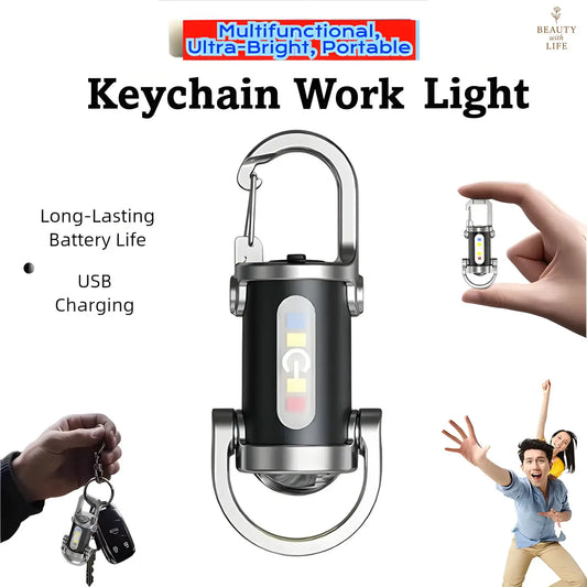 Rechargeable Mini Keychain Flashlight - 800 Lumens EDC Light