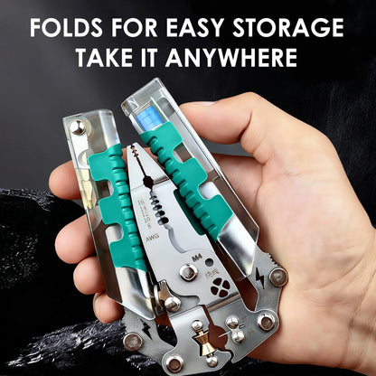 16-in-1 Multi-Function Pliers, Wire Stripper Crimper Cutter with Insulated Grip & Voltage Tester