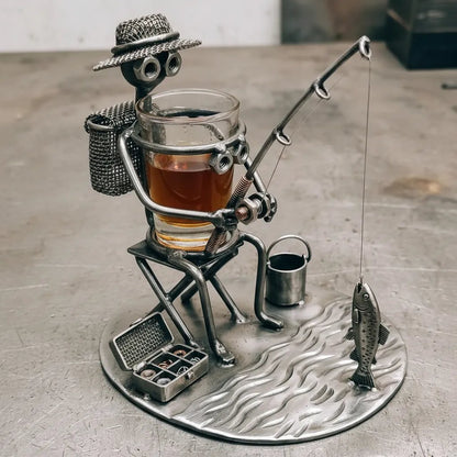 🏆 35K+ SOLD! Handcrafted Fisherman Shot Glass Holder | A Drink & a Story in One 🎣🥃