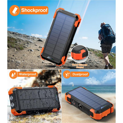 Outdoor High-Capacity Wireless Power Bank with LED Solar