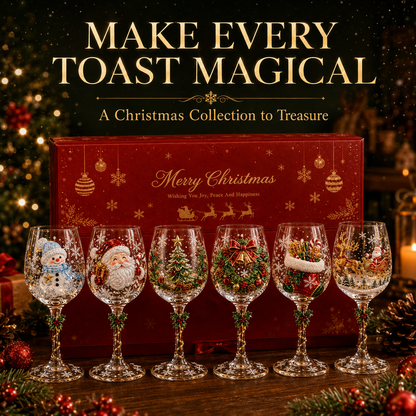 🔥🎁Christmas 3D Wine Glass Collection Gift Box Set✨