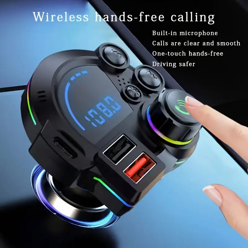 🎁 Hot Sale Promotion 49% OFF🔥5.3 Bluetooth FM Car Charger with Type-C & Dual USB