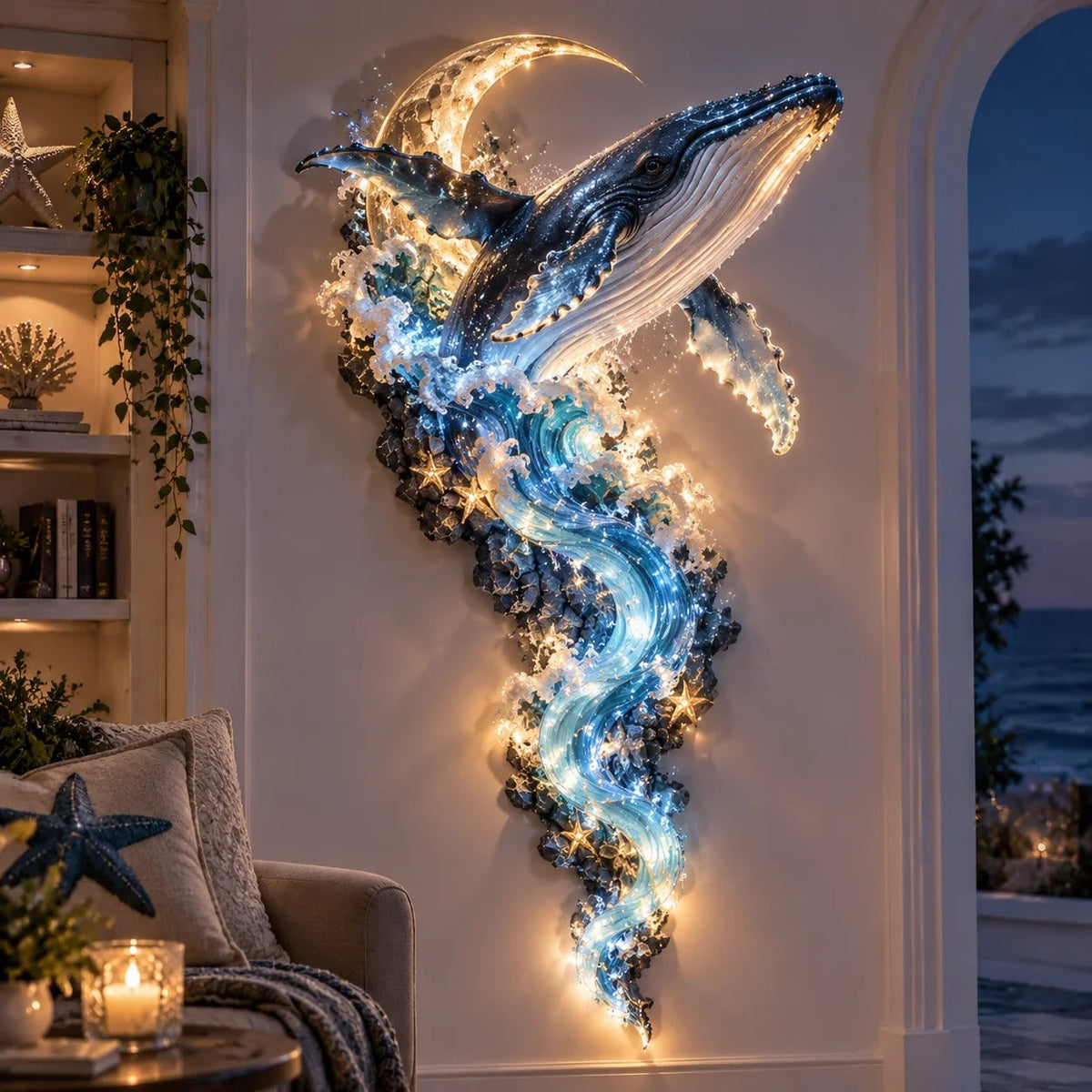 ⏰Limited Stock 50% OFF - 🌊✨ Enchanted Ocean Legends™ Lighted Wall Décor Collection 🐋🧜‍♀️