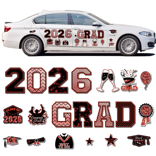 20 Pcs Graduation Magnets 2026 Cruise Door Car Magnets  Congrats Grad Cap Magnetic Decorations for Refrigerator Garage Cruise Door Party Stickers