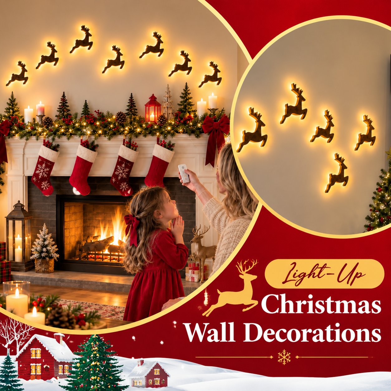 🎄 Christmas Glow Wall Silhouette Lights