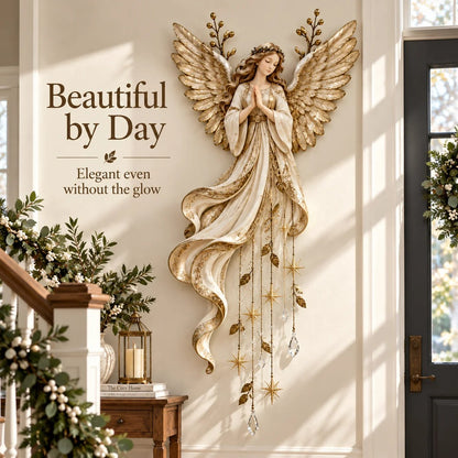 ✨Guardian Angel Starfall Cascade™ – Lighted Faith & Blessing Christmas Wall Decor✨