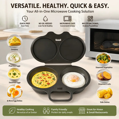 BUY 1 GET 1 FREE🔥🍳 Microwave Omelette Maker – BPA-Free Non-Stick Egg Cooker for Quick & Easy Breakfasts