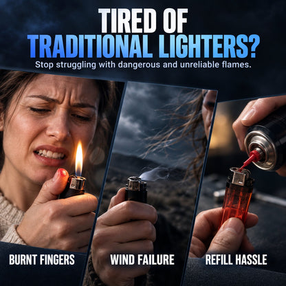 Universal 360-Degree Flexible Pulse Arc Lighter with LED Battery Indicator and Windproof Design