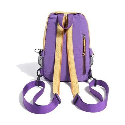 Unisex Lightweight Color Block Casual Nylon Mini Backpack