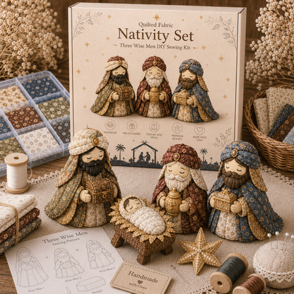 🔥LAST DAY 50% OFF -✨ DIY Patchwork Nativity Scene Sewing Kit (Beginner-Friendly)