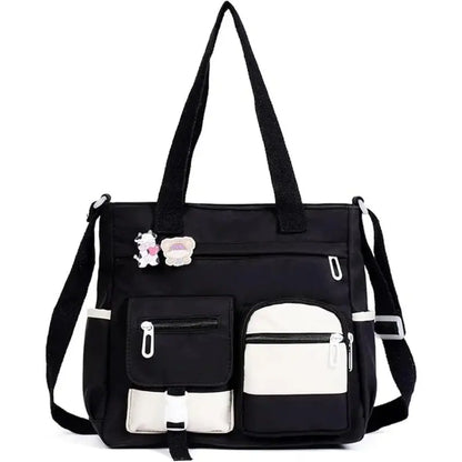 Canvas Tote Bag for Women, Multi Pocket Crossbody Shoulder Bag